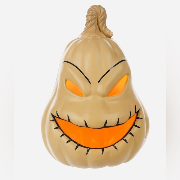 The Nightmare Before Christmas Oogie Boogie Light Up 10" Pumpkin New - Picture 1 of 6